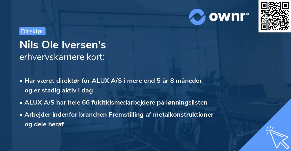 Nils Ole Iversen's erhvervskarriere kort