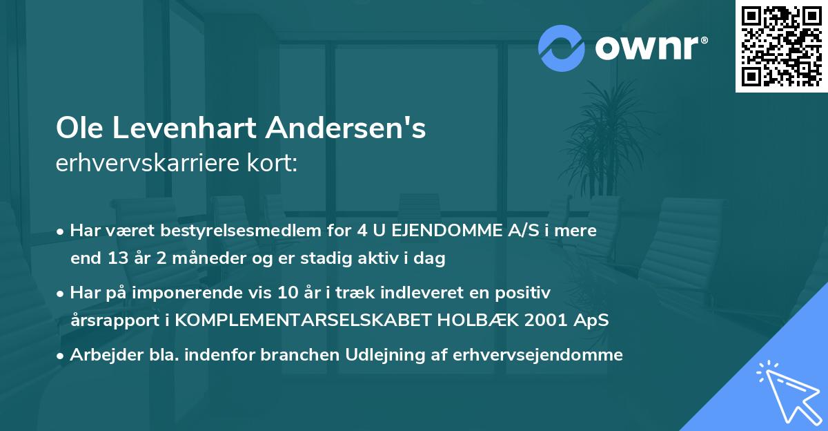 Ole Levenhart Andersen's erhvervskarriere kort