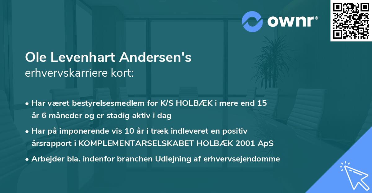 Ole Levenhart Andersen's erhvervskarriere kort