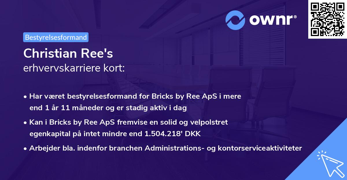 Christian Ree's erhvervskarriere kort