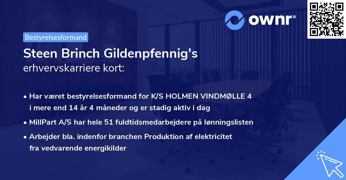 Steen Brinch Gildenpfennig's erhvervskarriere kort