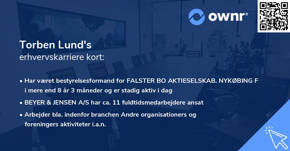 Torben Lund's erhvervskarriere kort