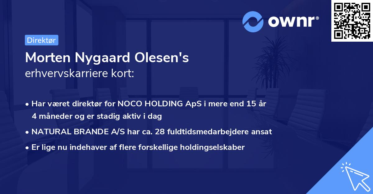 Morten Nygaard Olesen's erhvervskarriere kort