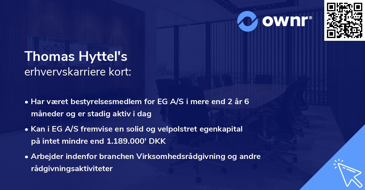 Thomas Hyttel's erhvervskarriere kort