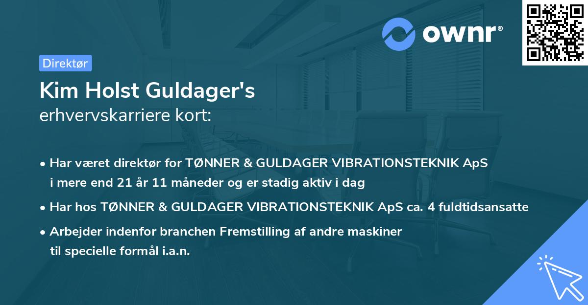 Kim Holst Guldager's erhvervskarriere kort