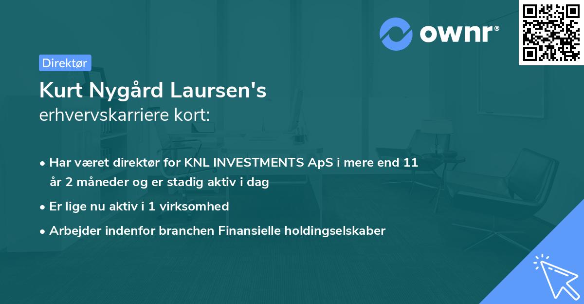 Kurt Nygård Laursen's erhvervskarriere kort