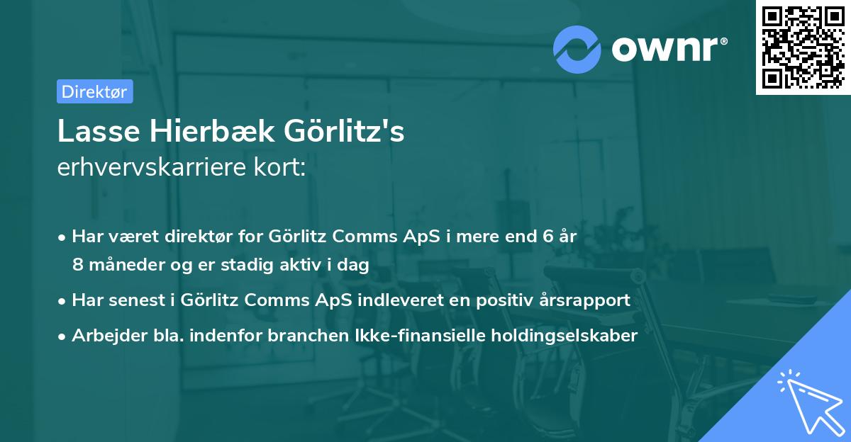 Lasse Hierbæk Görlitz's erhvervskarriere kort