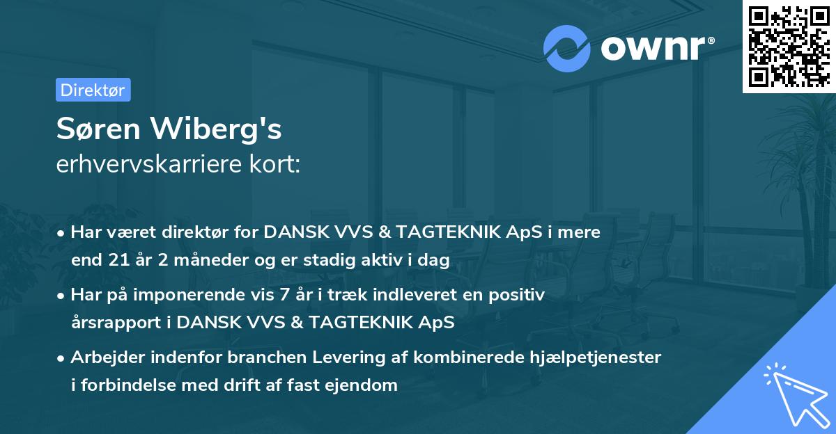 Søren Wiberg's erhvervskarriere kort