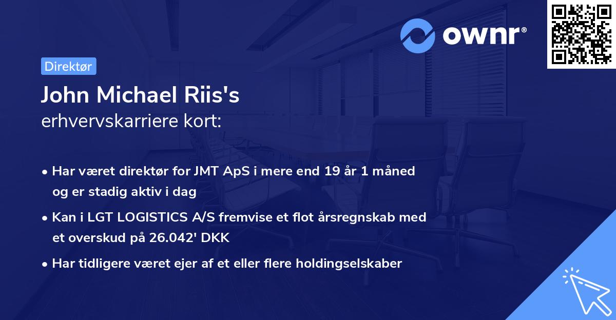 John Michael Riis's erhvervskarriere kort