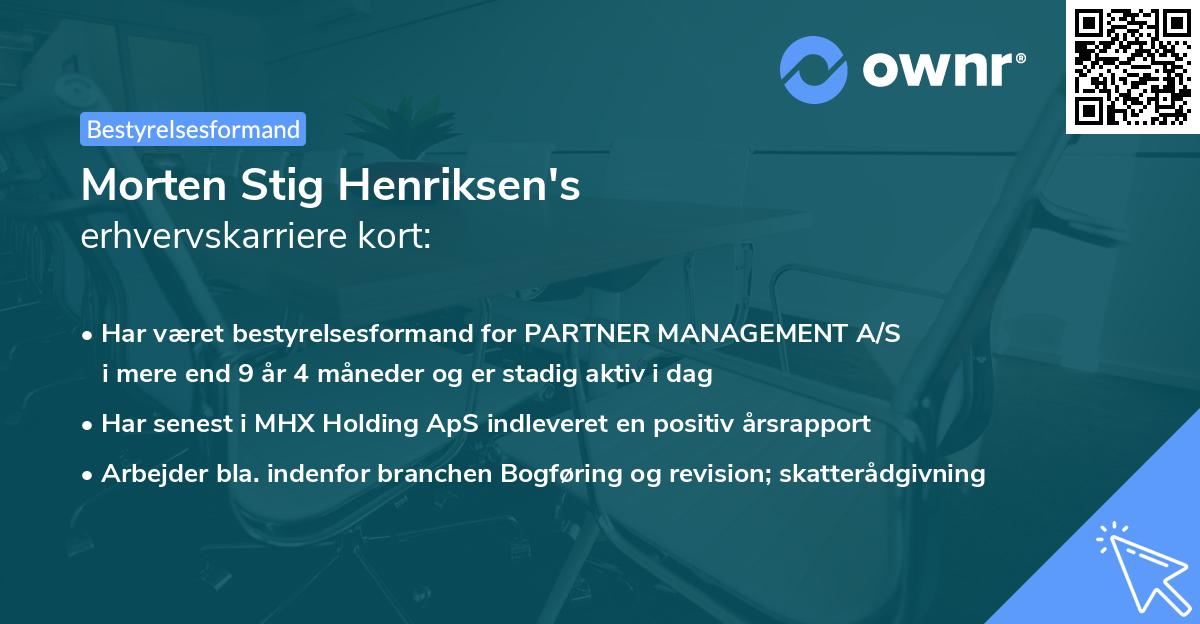 Morten Stig Henriksen's erhvervskarriere kort