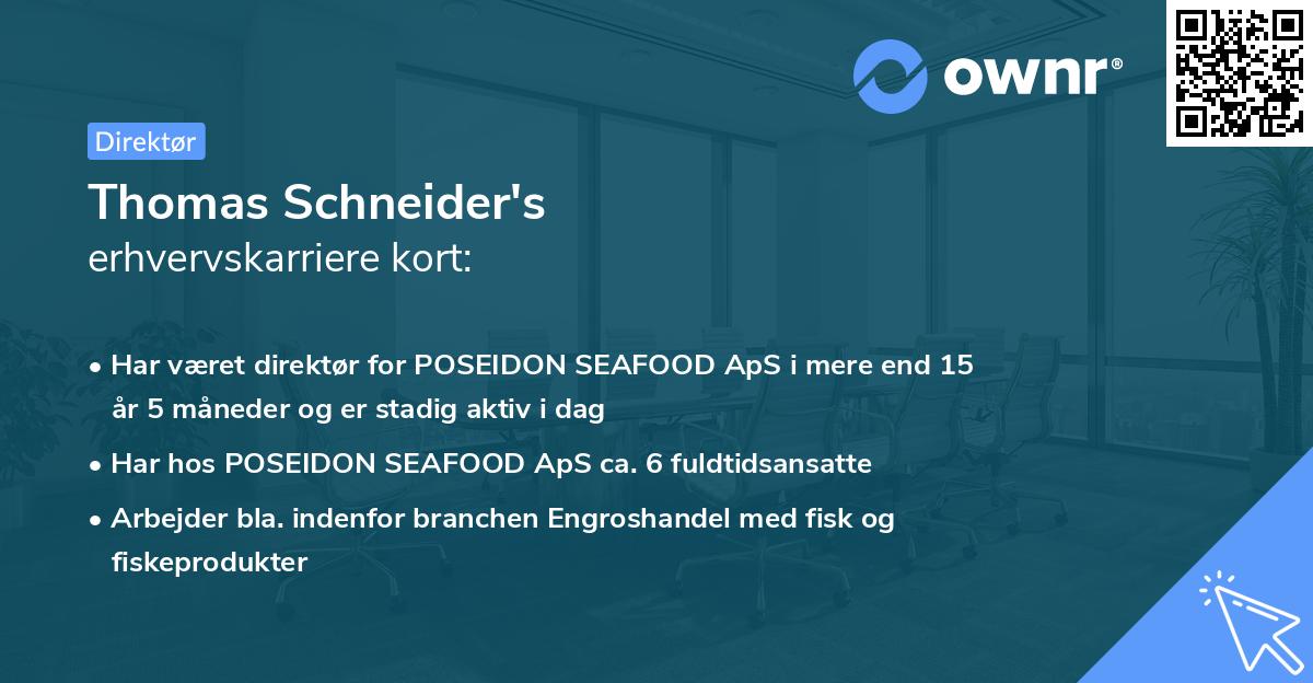 Thomas Schneider's erhvervskarriere kort