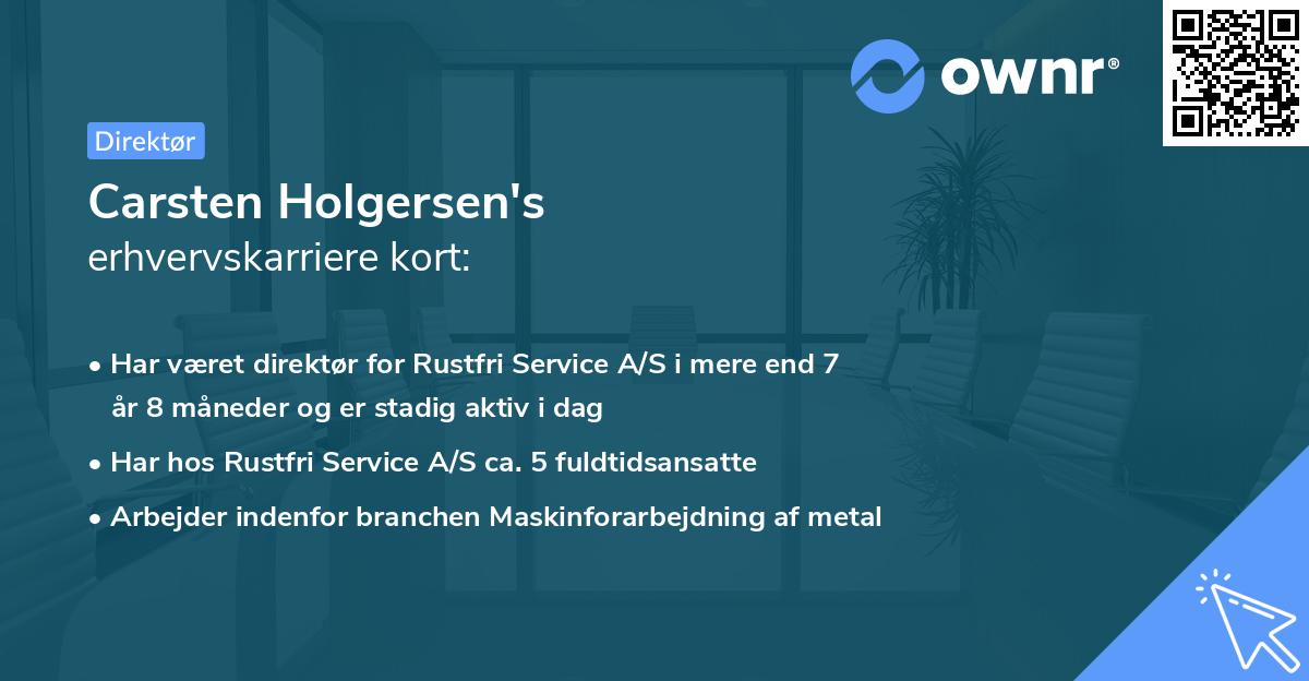 Carsten Holgersen's erhvervskarriere kort