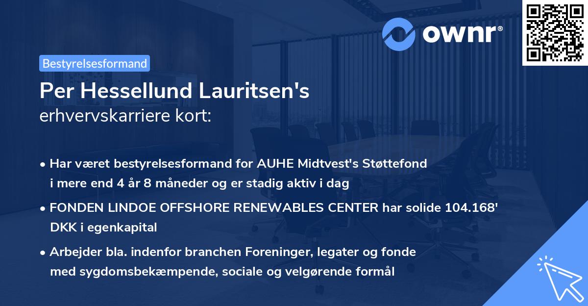 Per Hessellund Lauritsen's erhvervskarriere kort