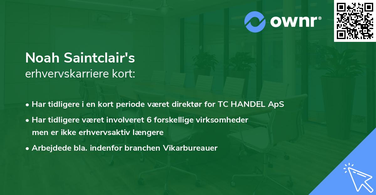 Noah Saintclair's erhvervskarriere kort