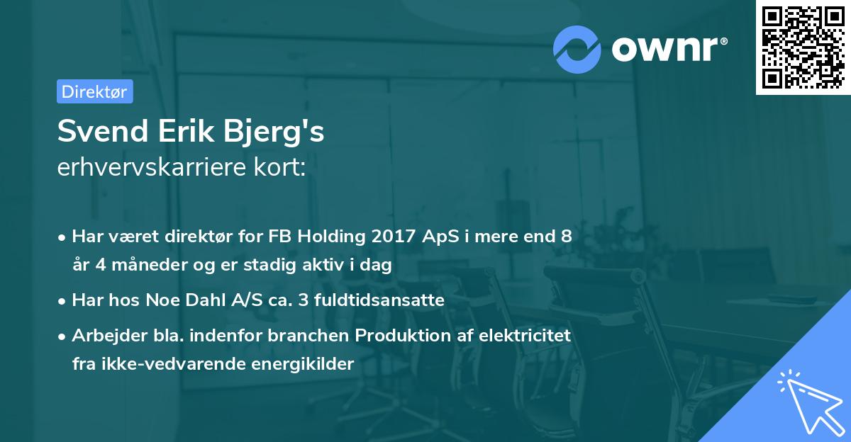 Svend Erik Bjerg's erhvervskarriere kort