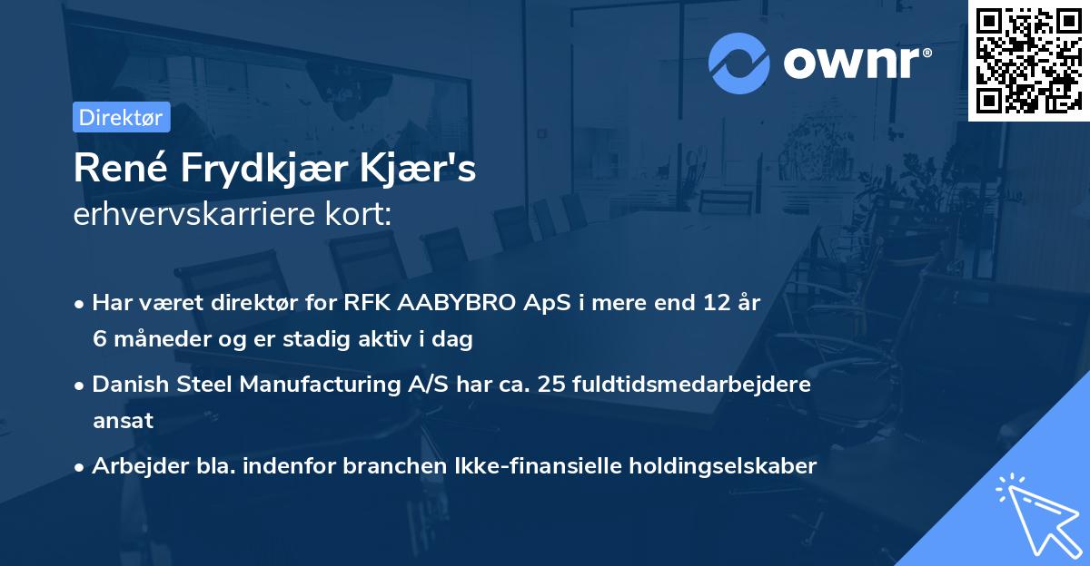 René Frydkjær Kjær's erhvervskarriere kort