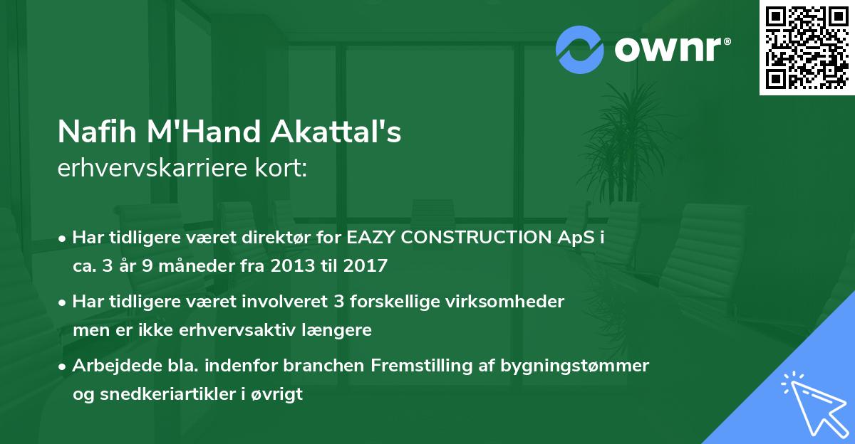 Nafih M'Hand Akattal's erhvervskarriere kort