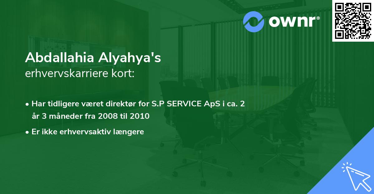 Abdallahia Alyahya's erhvervskarriere kort