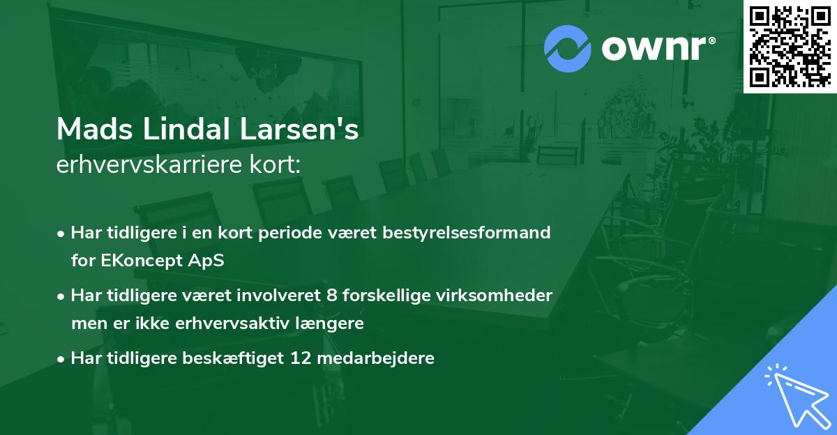 Mads Lindal Larsen's erhvervskarriere kort
