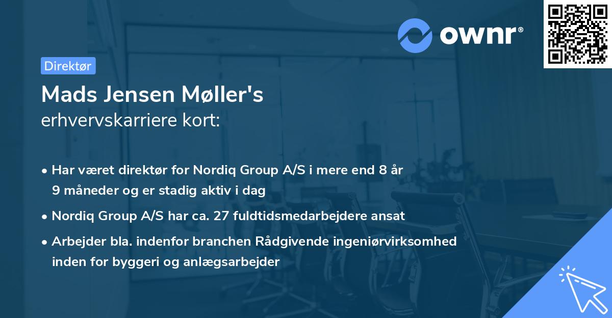 Mads Jensen Møller's erhvervskarriere kort