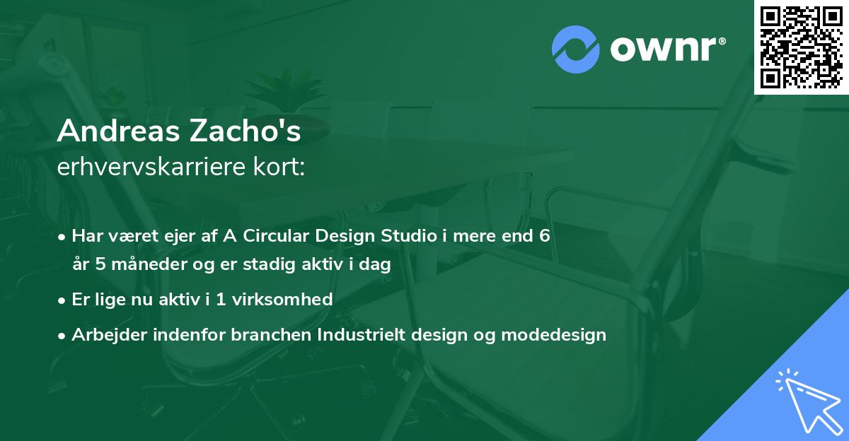Andreas Zacho's erhvervskarriere kort