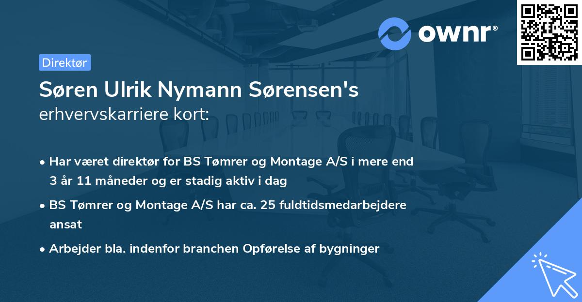 Søren Ulrik Nymann Sørensen's erhvervskarriere kort