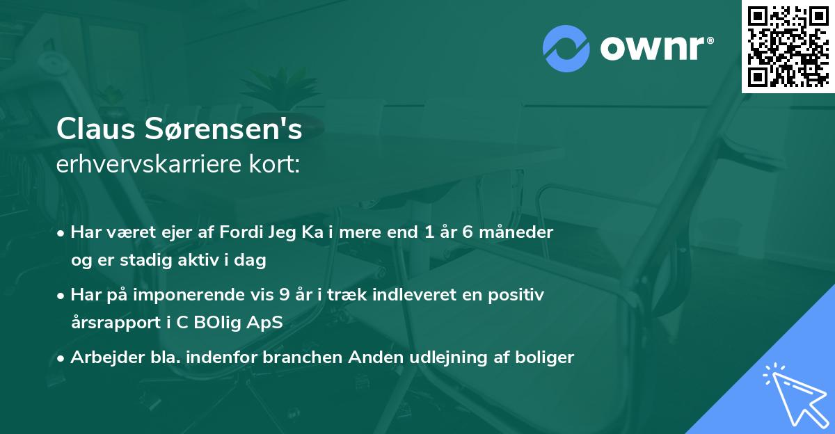 Claus Sørensen's erhvervskarriere kort