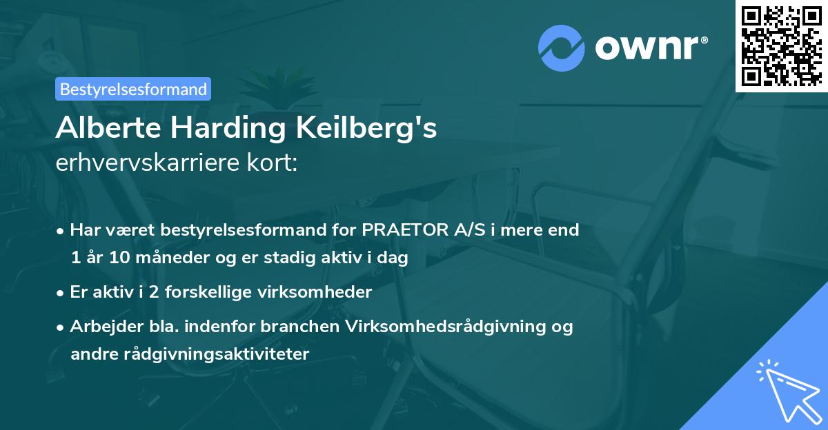 Alberte Harding Keilberg's erhvervskarriere kort