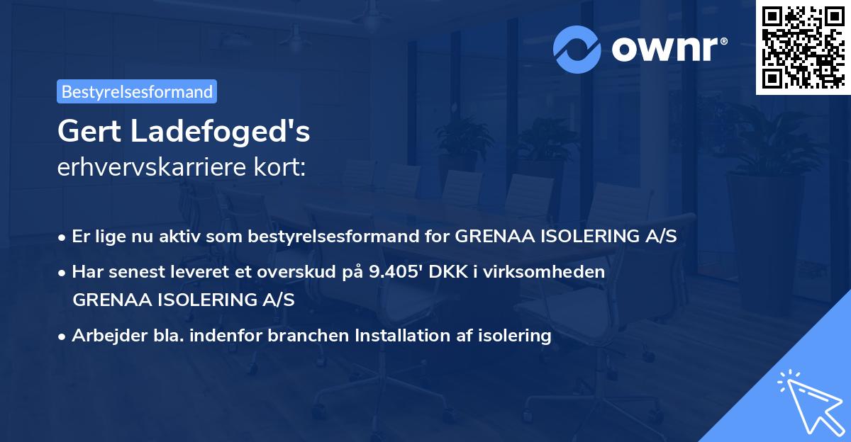 Gert Ladefoged's erhvervskarriere kort