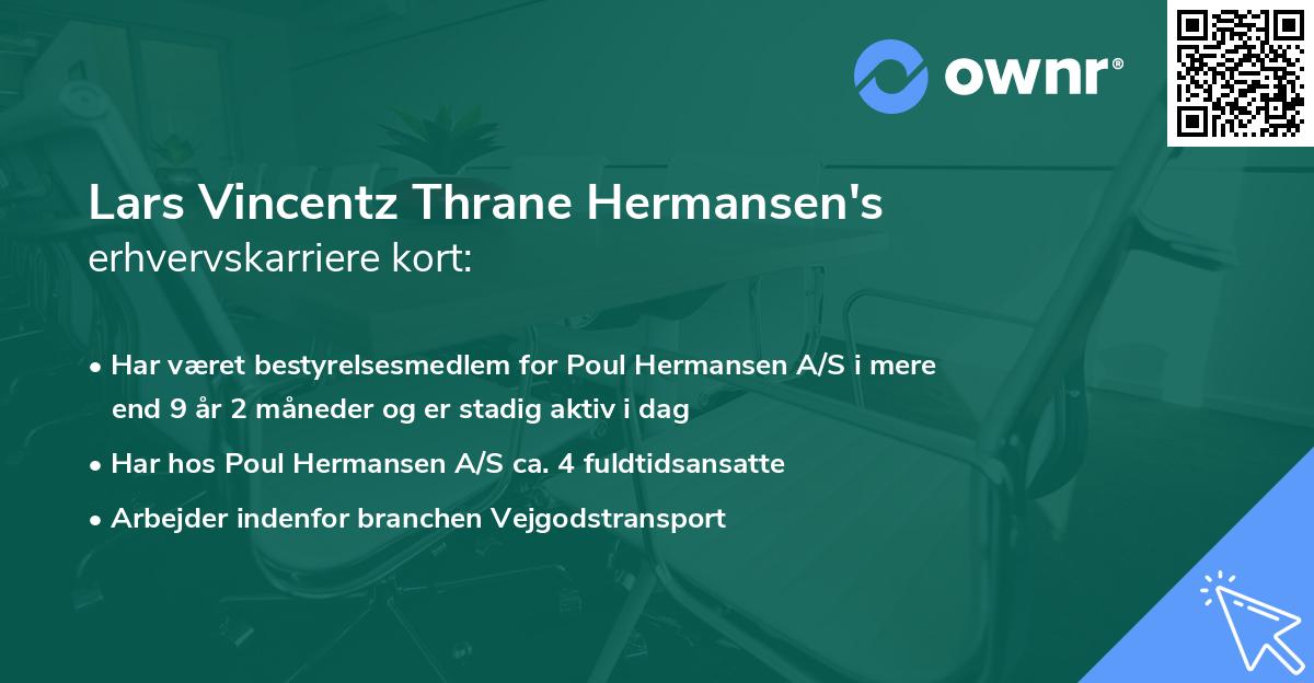 Lars Vincentz Thrane Hermansen's erhvervskarriere kort