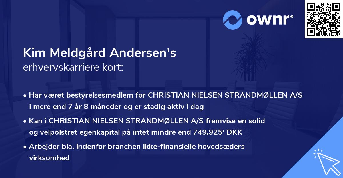 Kim Meldgård Andersen's erhvervskarriere kort