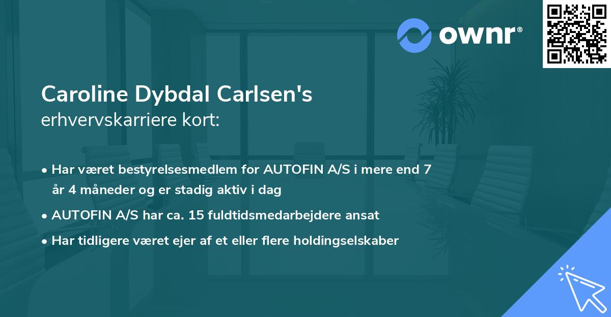 Caroline Dybdal Carlsen's erhvervskarriere kort