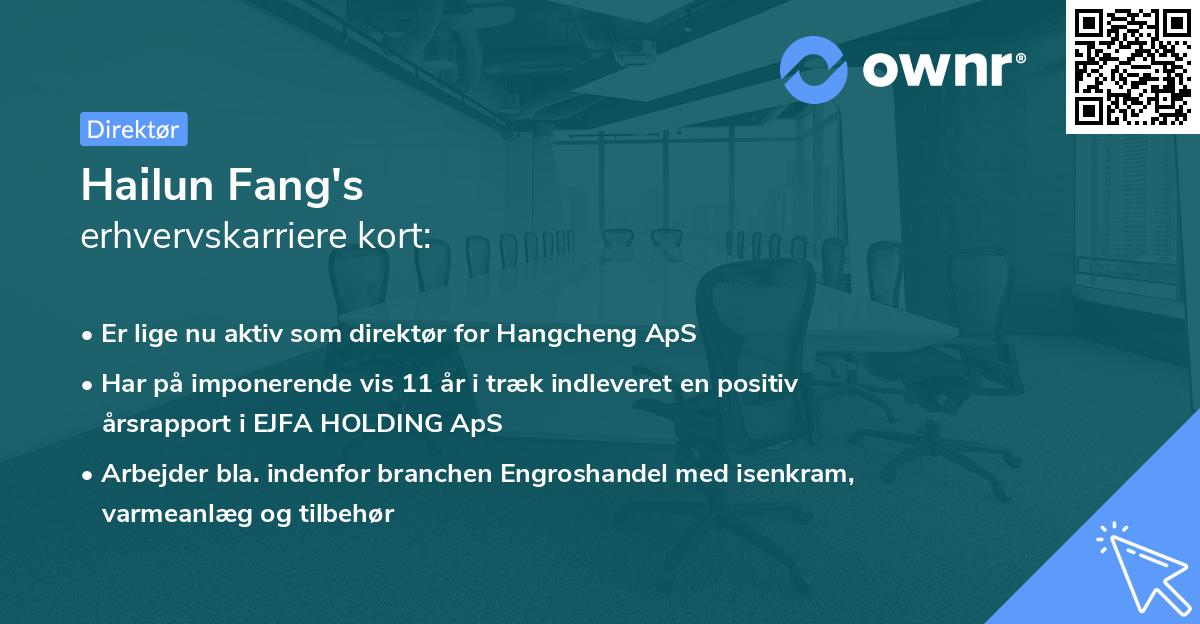 Hailun Fang's erhvervskarriere kort