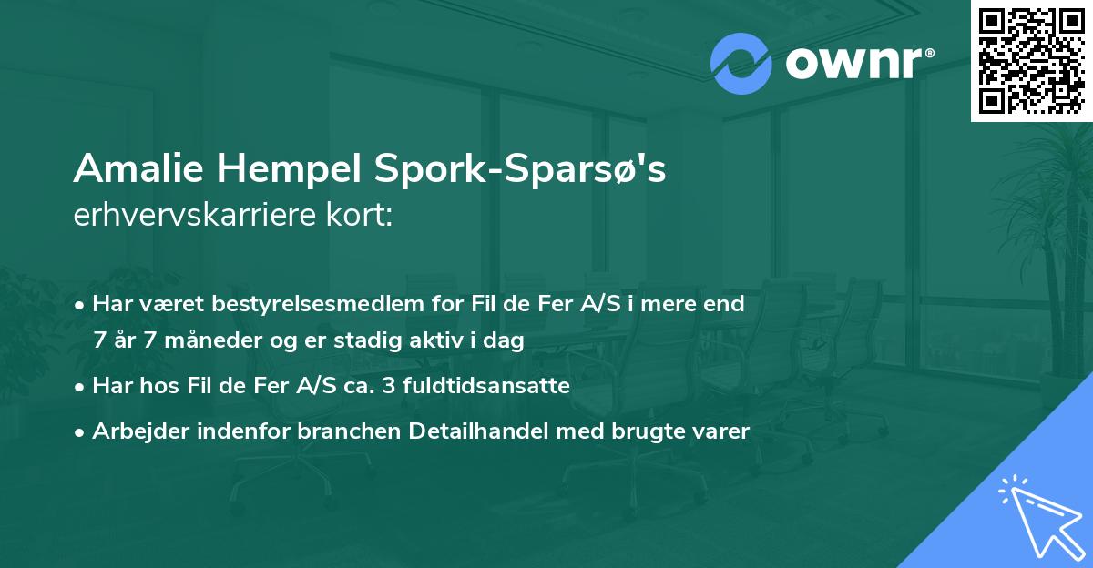 Amalie Hempel Spork-Sparsø's erhvervskarriere kort