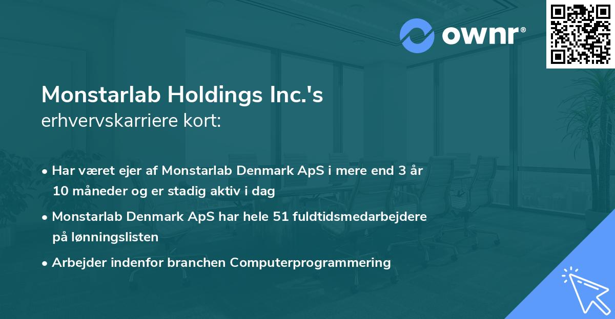 Monstarlab Holdings Inc.'s erhvervskarriere kort