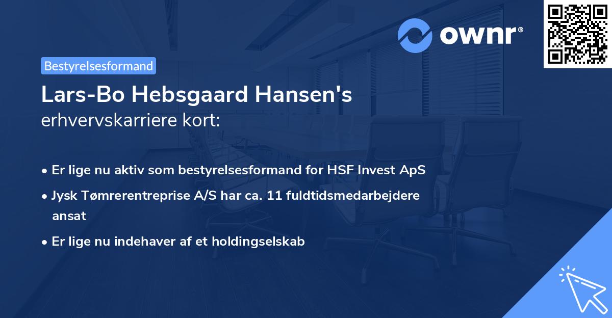 Lars-Bo Hebsgaard Hansen's erhvervskarriere kort