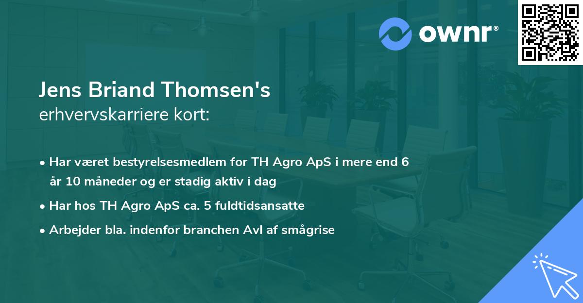 Jens Briand Thomsen's erhvervskarriere kort