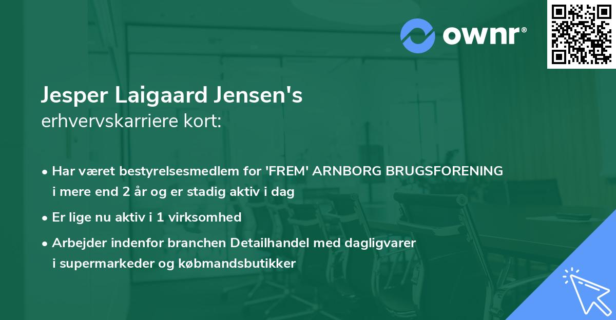 Jesper Laigaard Jensen's erhvervskarriere kort
