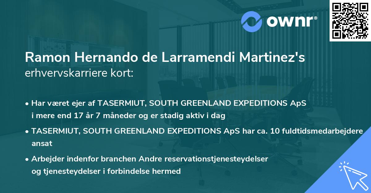 Ramon Hernando de Larramendi Martinez's erhvervskarriere kort