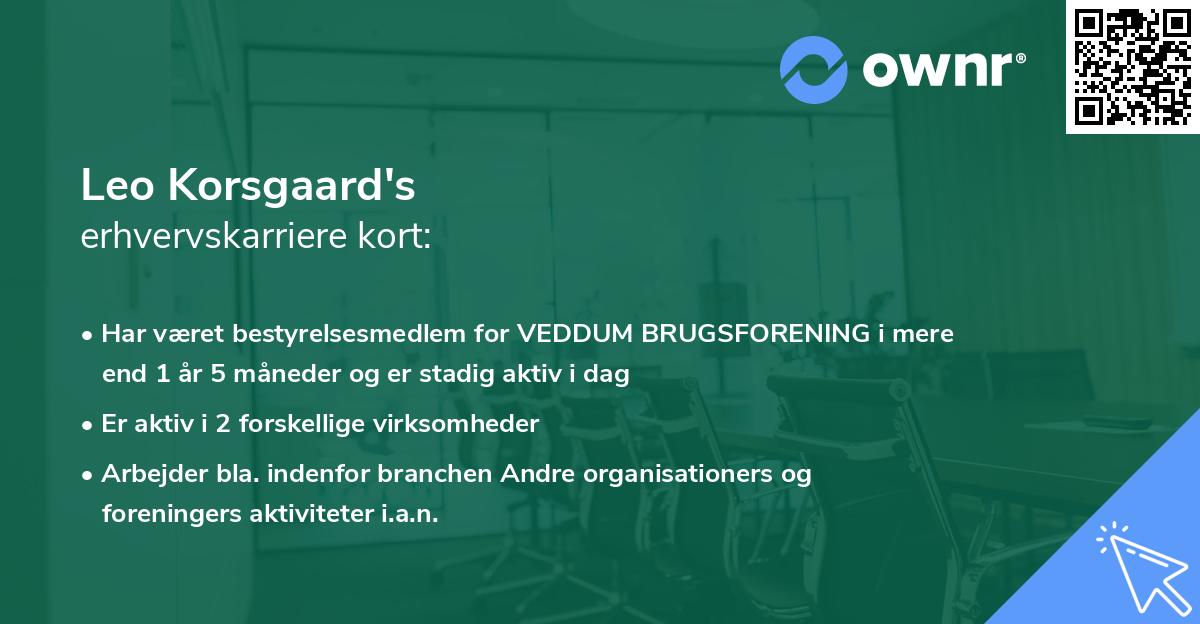 Leo Korsgaard's erhvervskarriere kort