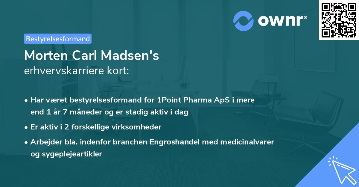 Morten Carl Madsen's erhvervskarriere kort