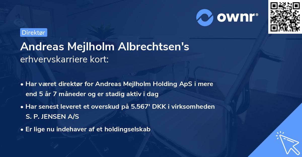 Andreas Mejlholm Albrechtsen's erhvervskarriere kort