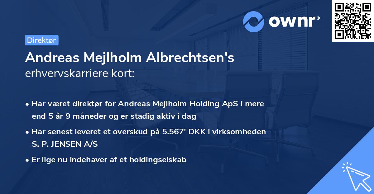 Andreas Mejlholm Albrechtsen's erhvervskarriere kort