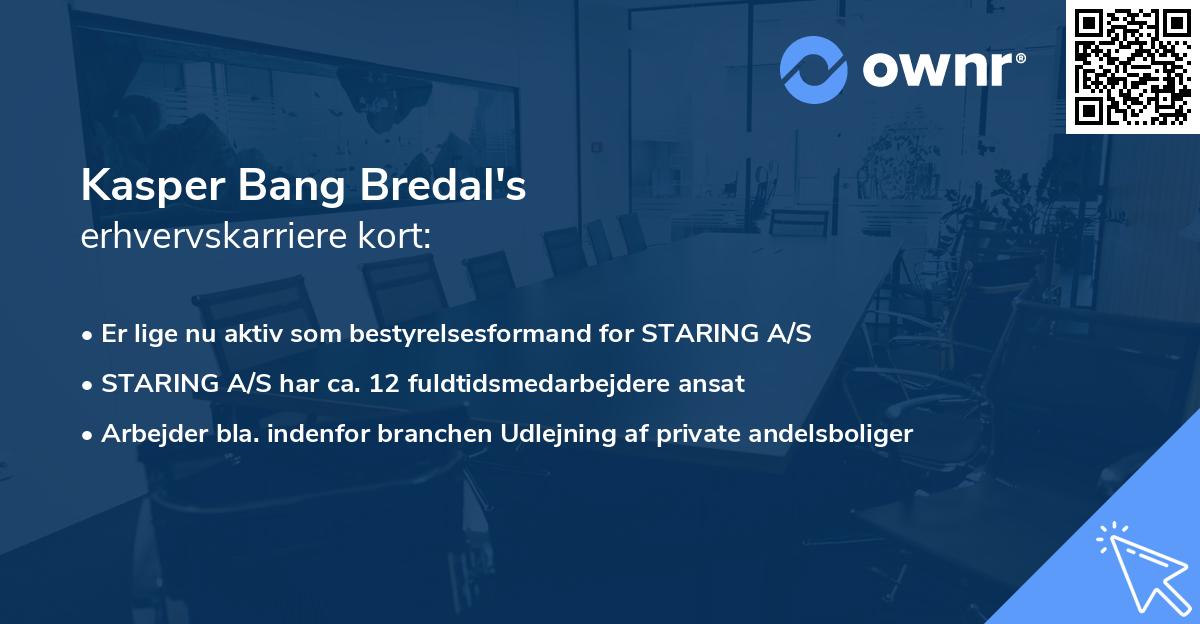 Kasper Bang Bredal's erhvervskarriere kort