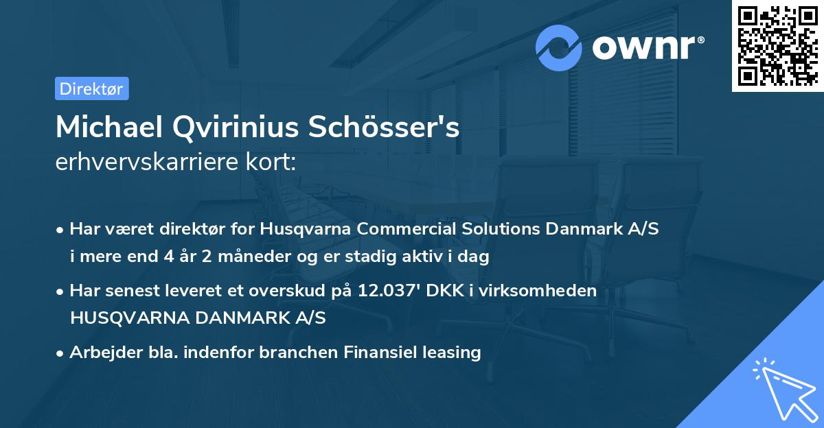 Michael Qvirinius Schösser's erhvervskarriere kort