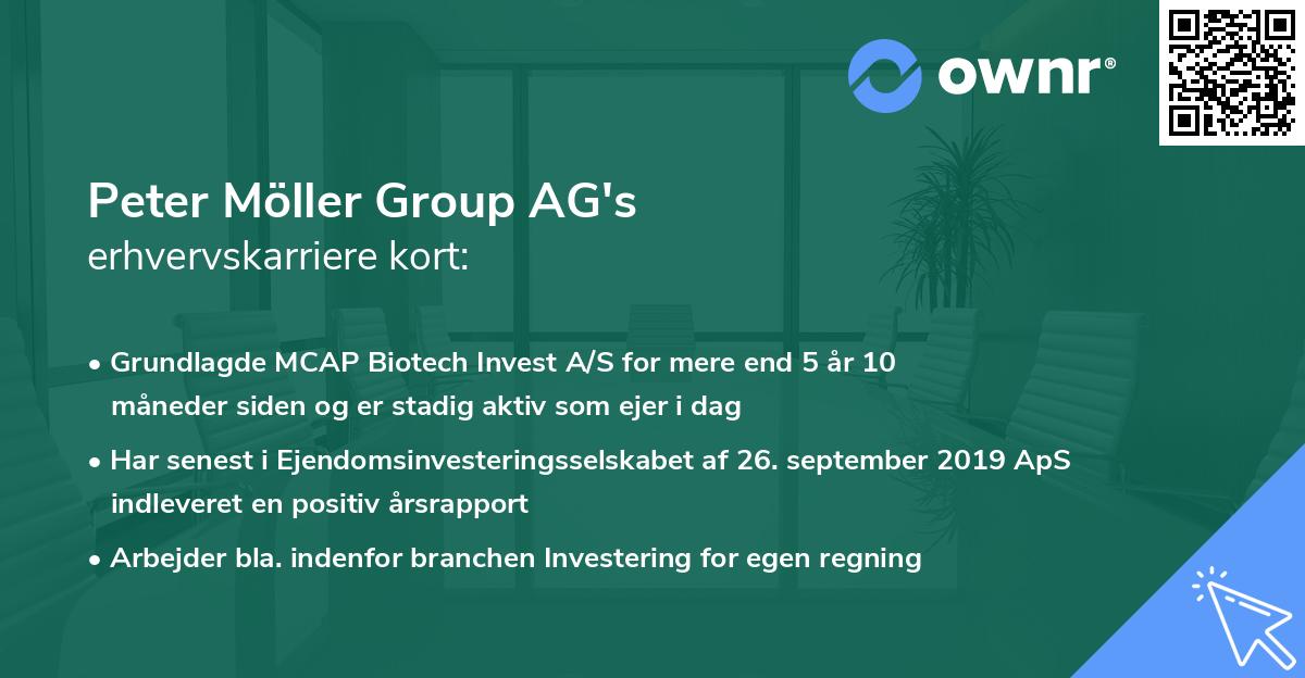Peter Möller Group AG's erhvervskarriere kort