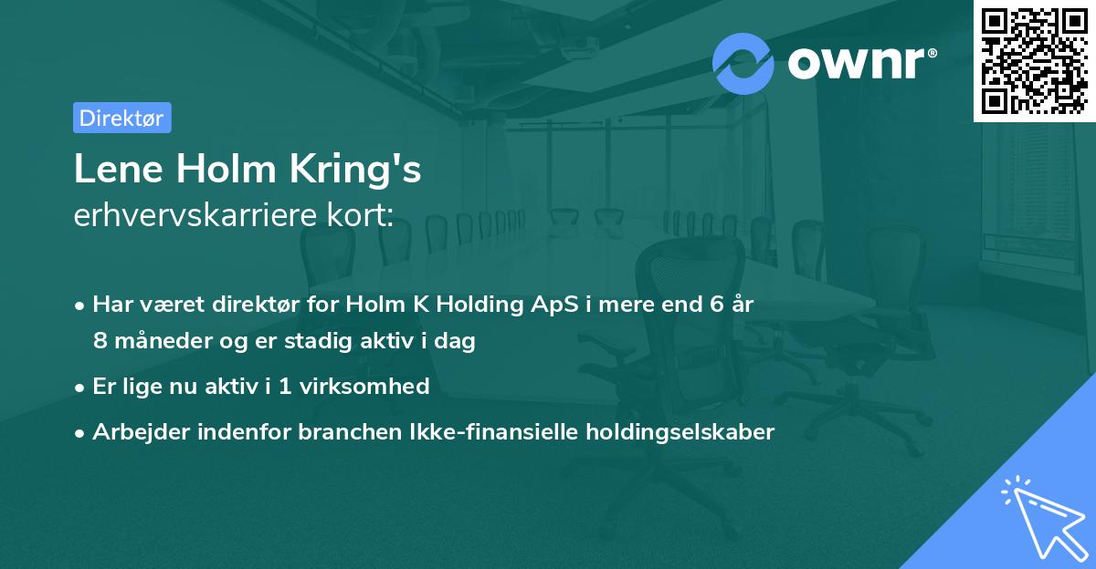 Lene Holm Kring's erhvervskarriere kort