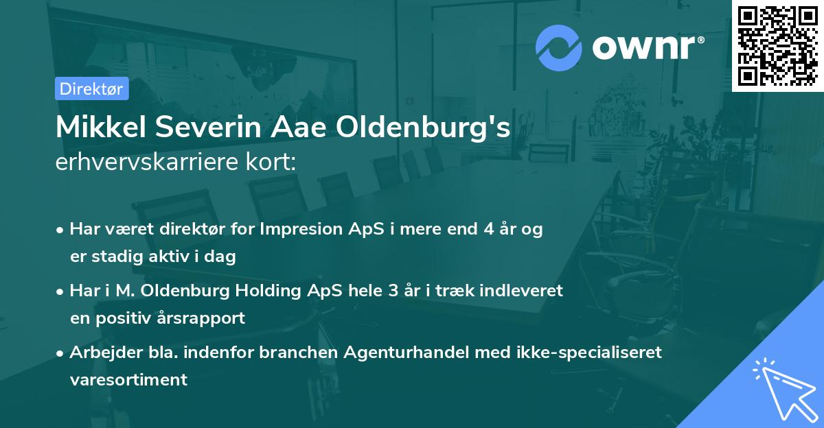 Mikkel Severin Aae Oldenburg's erhvervskarriere kort