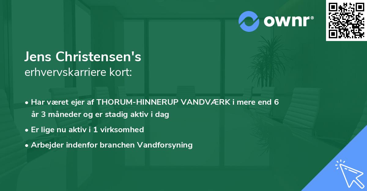 Jens Christensen's erhvervskarriere kort