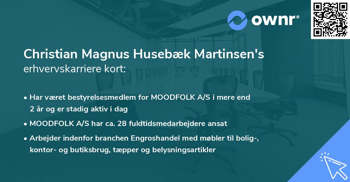 Christian Magnus Husebæk Martinsen's erhvervskarriere kort